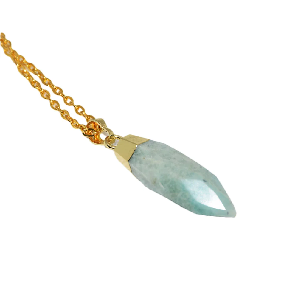 

Blue Stone Pendant for women Necklace Chain jewelry gift 2023 Bullet Amulet Vintage Gem Stones Charm Face Stripe aura gem