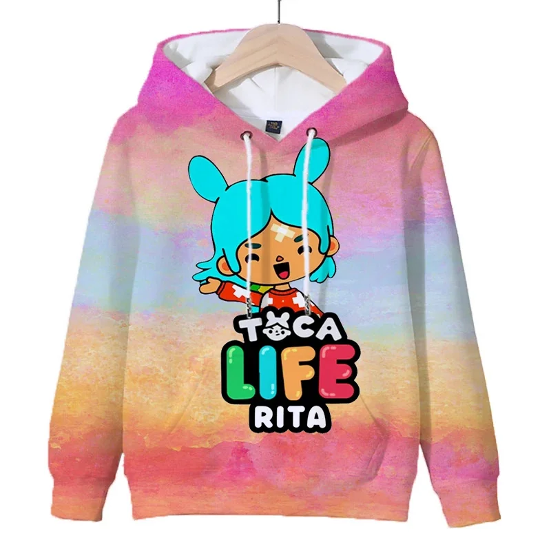 Toca Leben Welt Hoodies Sweatshirt Kinder Kleidung Toca Boca Hoodie Jungen Mädchen Cartoon Hoody Pullover Kinder Freizeit mantel