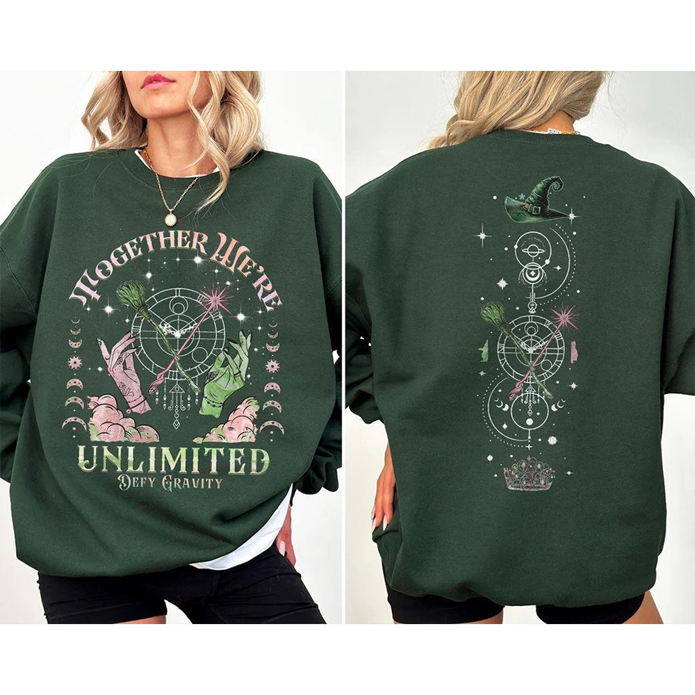 تم تغيير لـ Good Sweatshirt Wicked Defy Gravity بأكمام طويلة ورقبة مستديرة ملابس معالج المدرسة Y2K ملابس خروج يومية غير رسمية