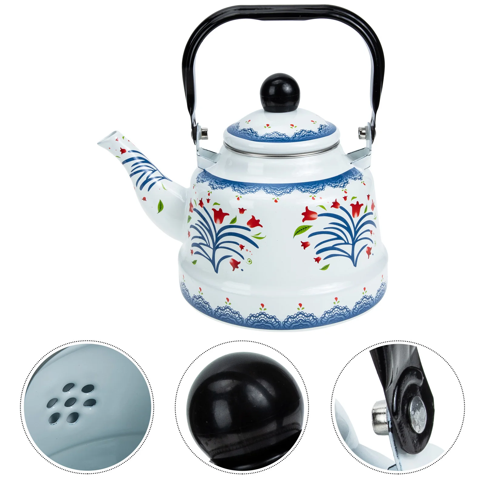 

Thickened Enamel Teapot Sturdy Water Boiling Kettle For Coffee Tea Lovers Household Kitchen Use Enamel Tea Kettle Food