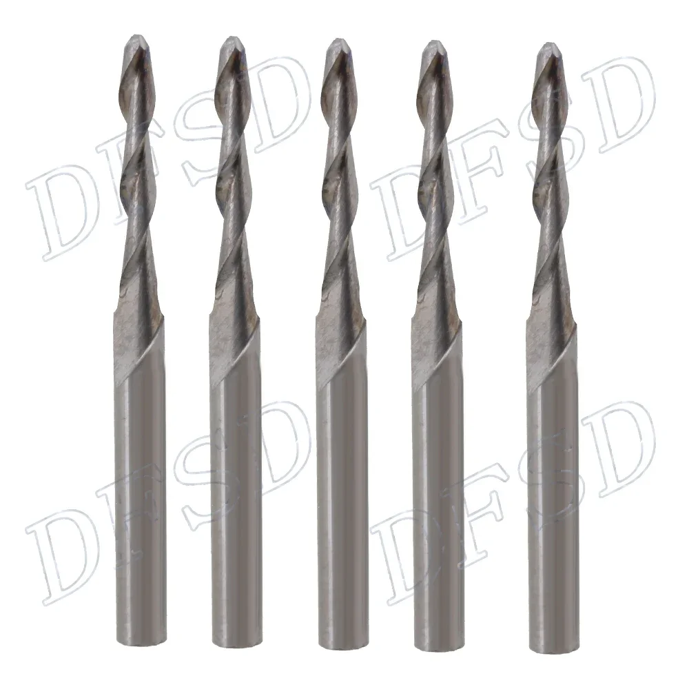 

10PCS 1/8" Carbide Ball Nose CNC Router Bits 22mm for Copper/Resin Cutting