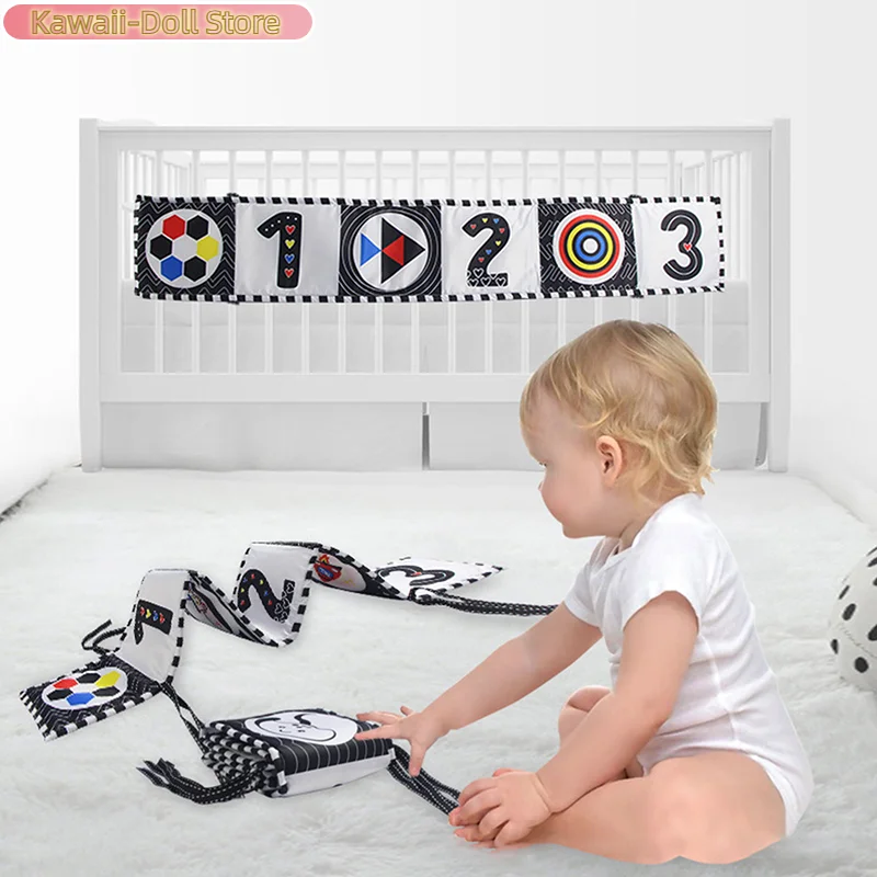 1 قطعة طفل التعلم المبكر كتاب تعليمي لينة ملابس الطفل كتاب لعبة حسية عالية التباين كتاب التحفيز البصري