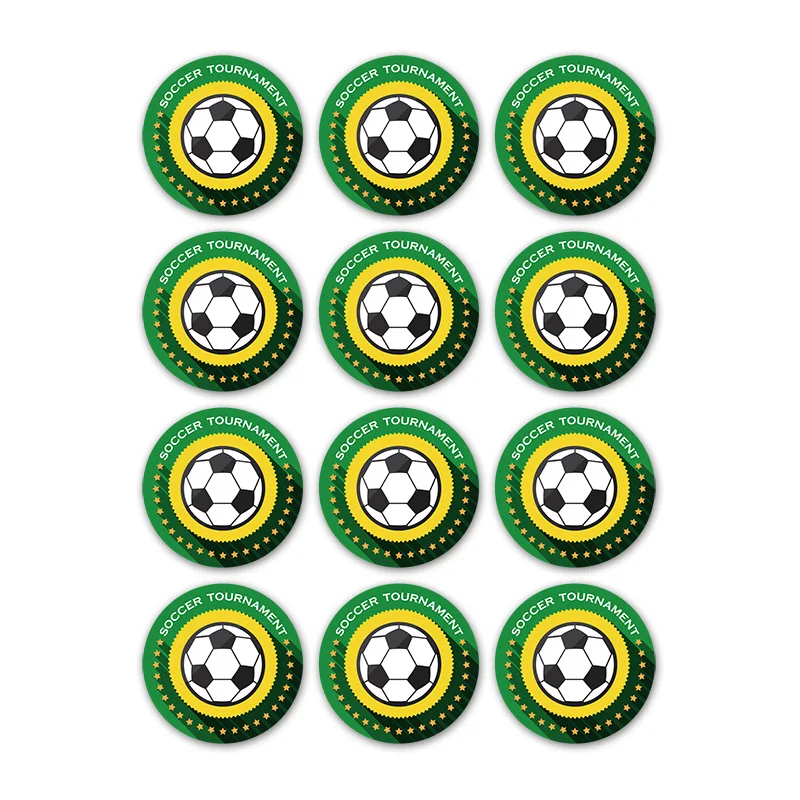 40pcs 3cm Cartoon Football Sports Stickers Boy\'s Football Sticker Single Party Football Club Football Theme Party Decoration