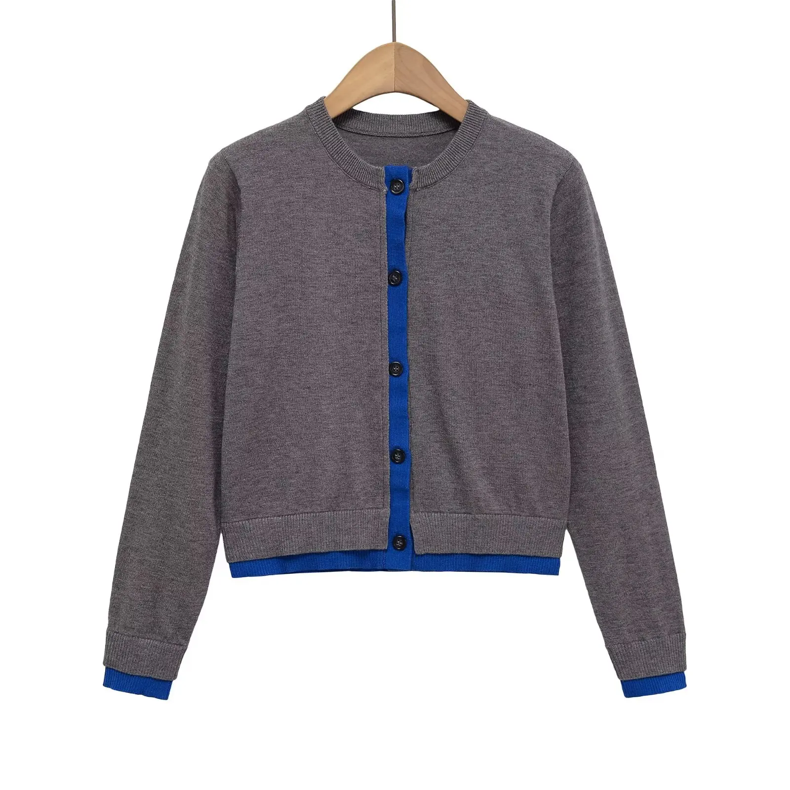 

Женский вязаный кардиган, Новое поступление 2025, модная женская лоскутная вязаная куртка, однобортный дизайн