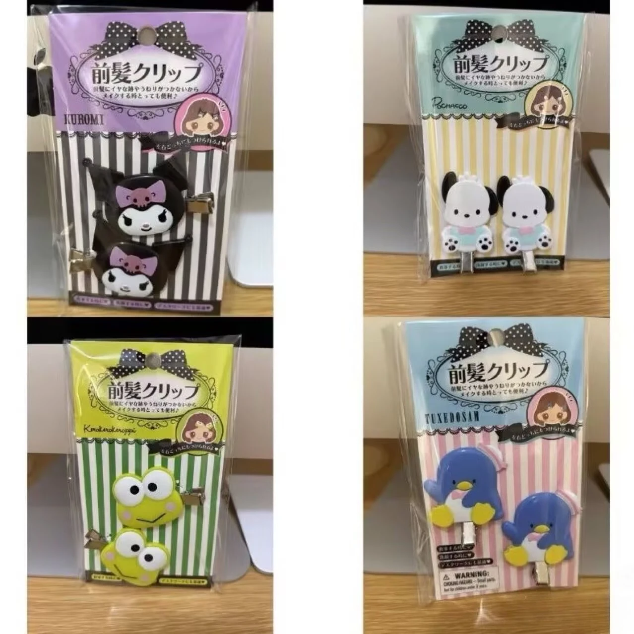 2 sztuki spinek do włosów Sanrio Kitty i Bear, bezśladowe klipsy do długich grzyw, słodkie i długie, idealne na prezenty dla dziewczynek.