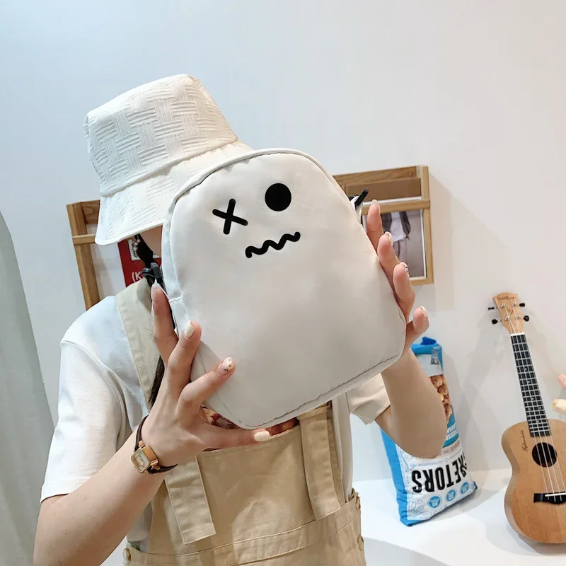 Bolso de hombro de dibujos animados para mujer, cartera de mano con diseño de fantasma, Kawaii, Harajuku, pequeña capacidad