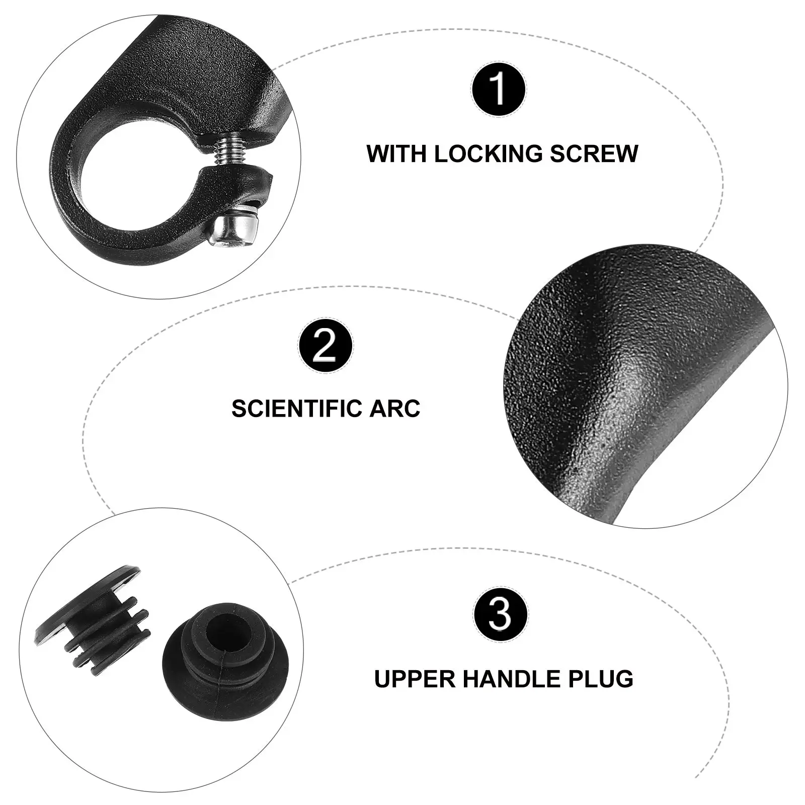 

1 Pair Bicycle Handlebar Lightweight Aluminum Alloy Ergonomic Anti Skid Suitable Mountain Road Folded Bikes Easy Installation