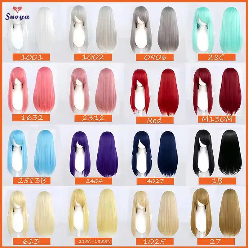Snoya 60cm Synthetic Fluffy Corn Perm Cosplay Wig Red Pink Purple Green Blue Anime Party Long Wig for Women