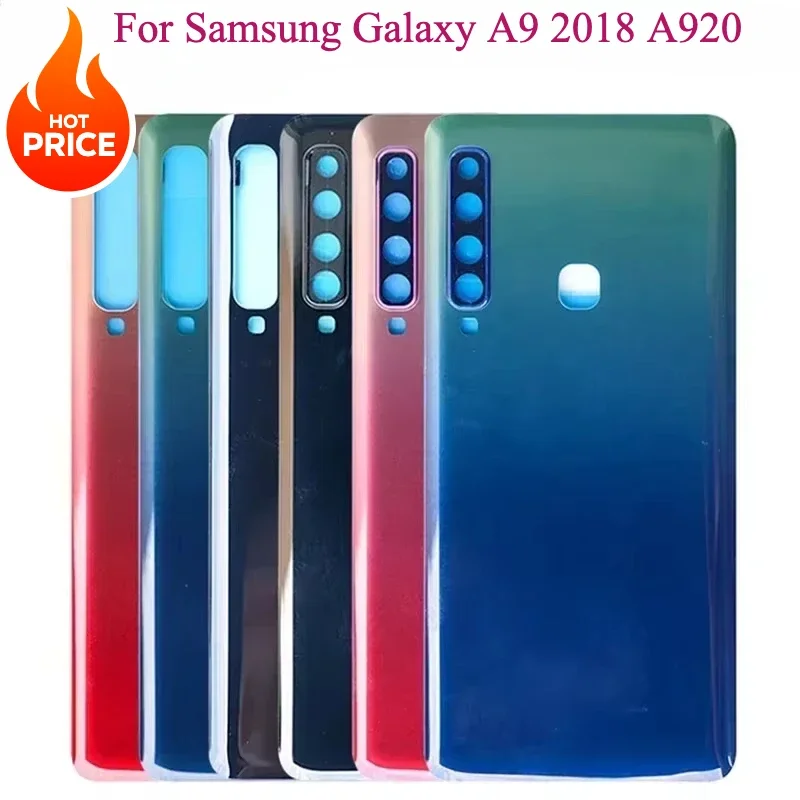 

New For Samsung Galaxy A9 2018 A920 A9S A920F A9200 Battery Back Cover Rear Door Glass Housing Case Camera Lens Adhesive