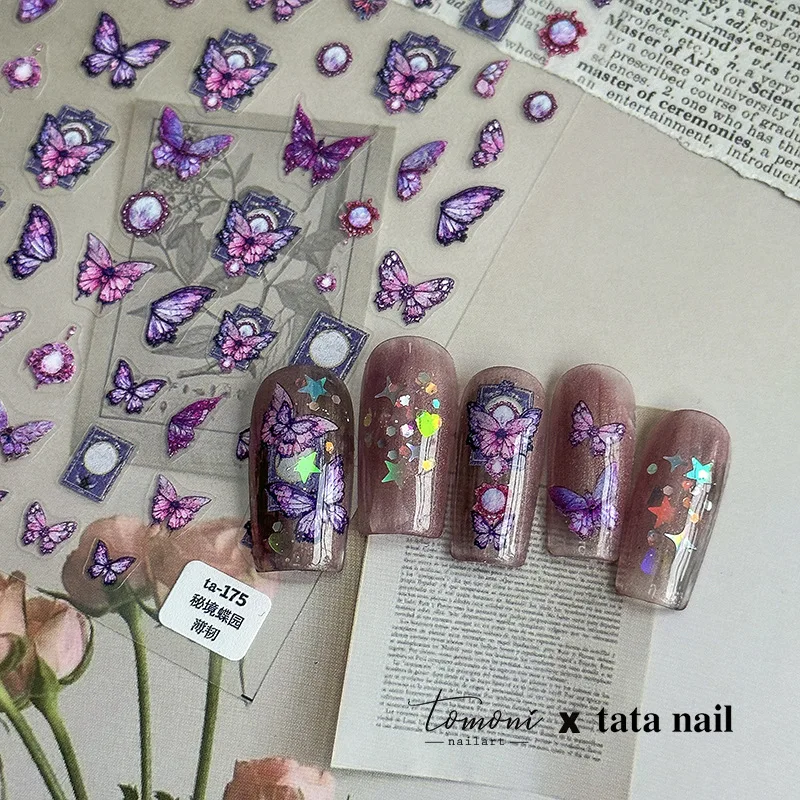 Secret Dream Butterfly High Quality Adhesive Nail Art Sticker Decals Art Idea Decoration Accessories TA-175