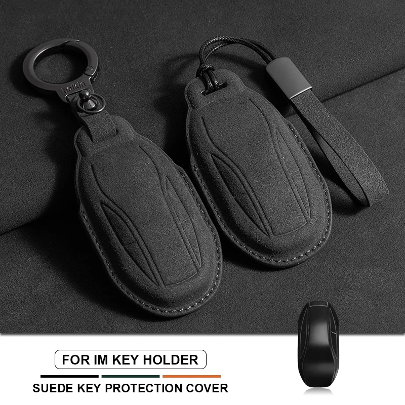

Suede Leather Key Cover For ZHIJI IM L7 LS7 L6 LS6 Car Remote Control Interior Accessories Shell Buckle Auto Key Case Keychain