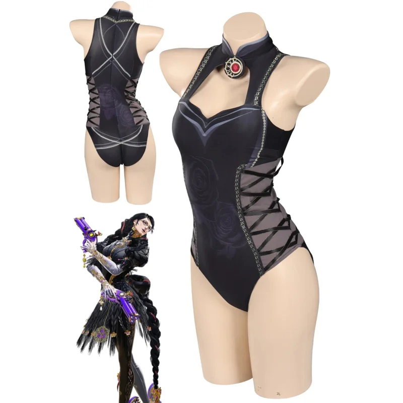 Bayonetta Cosplay Sexy Swimsuit Summer Women Costume Game Roleplay Swimwear Beach Bikini Halloween Party Cloth Disguise