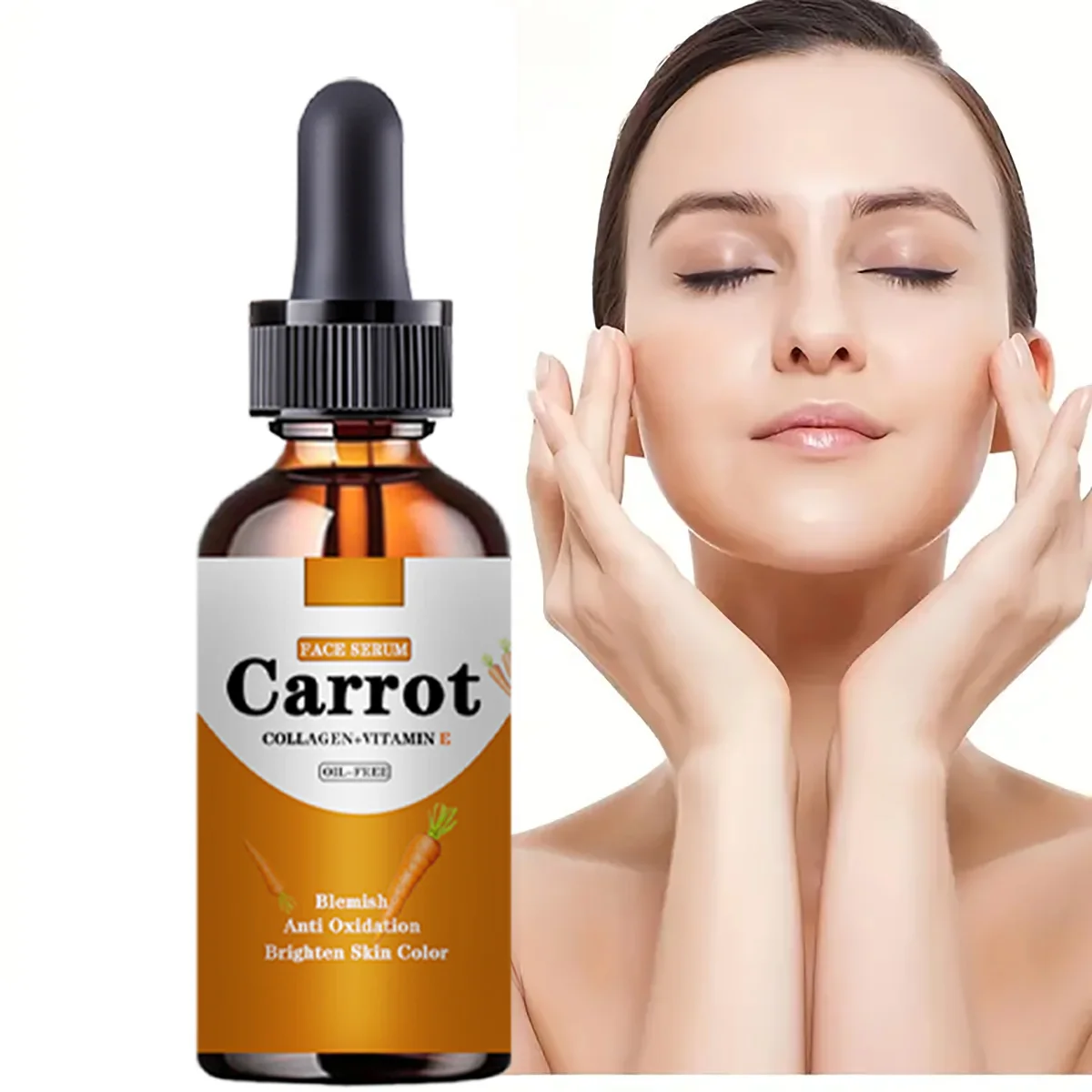 L\'essenza del viso al collagene di vitamina E di carota può sbiadire macchie, restringere i pori, illuminare il tono della pelle E controllare l\'olio