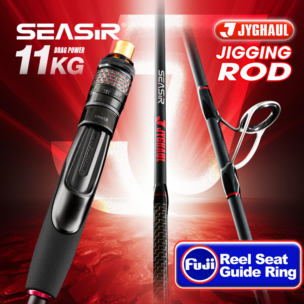 Caña Jigging Lento Seasir Jyghaul 1,83M ML 11KG Alta Sensibilidad