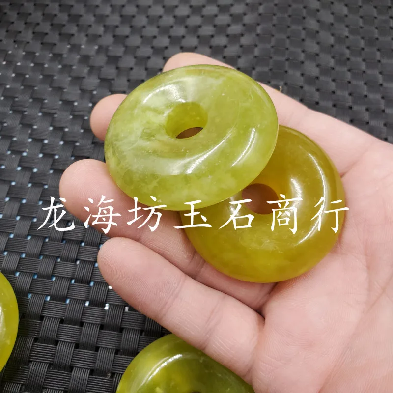 Jade Pendant Ice-like Huangxiuyu Buckle Pendant Large Xiuyan Jade Buckle Pendant Huangxiuyu Pendant Jade Pendant Car Hanging Jad