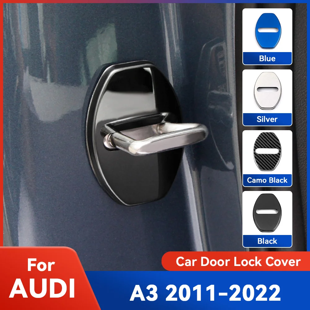 

Auto Car Door Lock Protect Cover Emblems Case Stainless Steel Decoration For AUDI A3 2011-2022 2021 2019 2018 Accessories