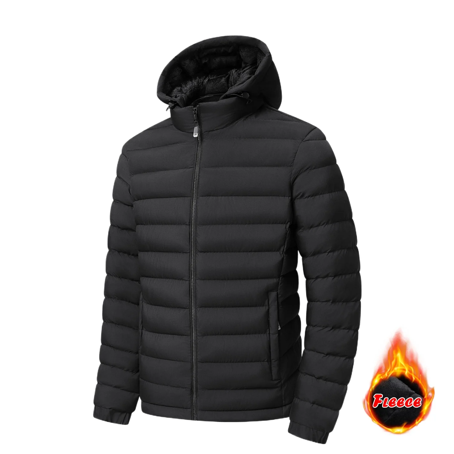 Custom LOGO men's new winter cotton-padded clothes warm hooded jacket can be taken off and detachable hat cotton-padded jackets.