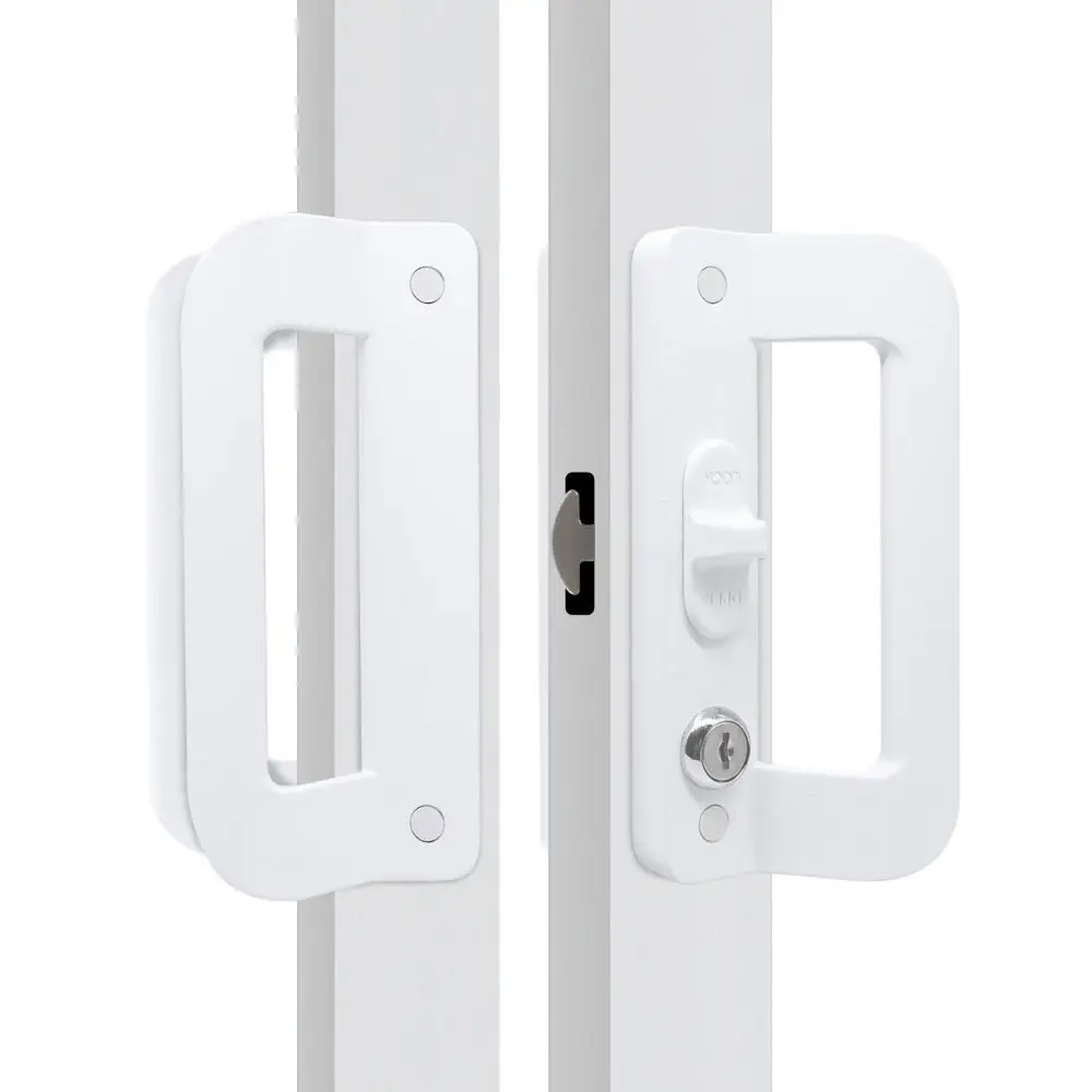 

Замок для раздвижной двери из алюминиевого сплава, противоугонная черная ручка, замок с крючком, двусторонняя двухстворчатая дверная ручка, мебель для дома