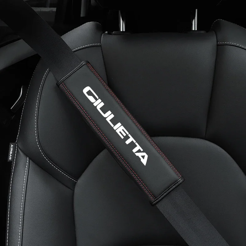 

For Alfa Romeo Giulietta 1pc Cowhide Car Interior Seat Belt Protector Cover For car Auto Accessories