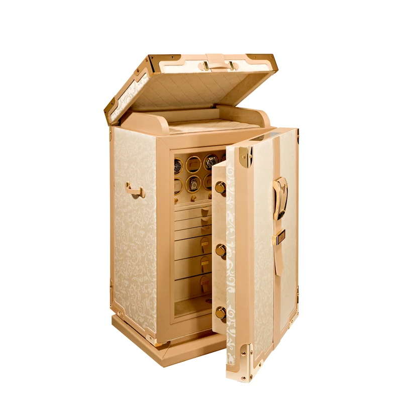 Lightweight luxury pattern design gold safe high-end villa home password anti-theft safe luxury storage cabinet