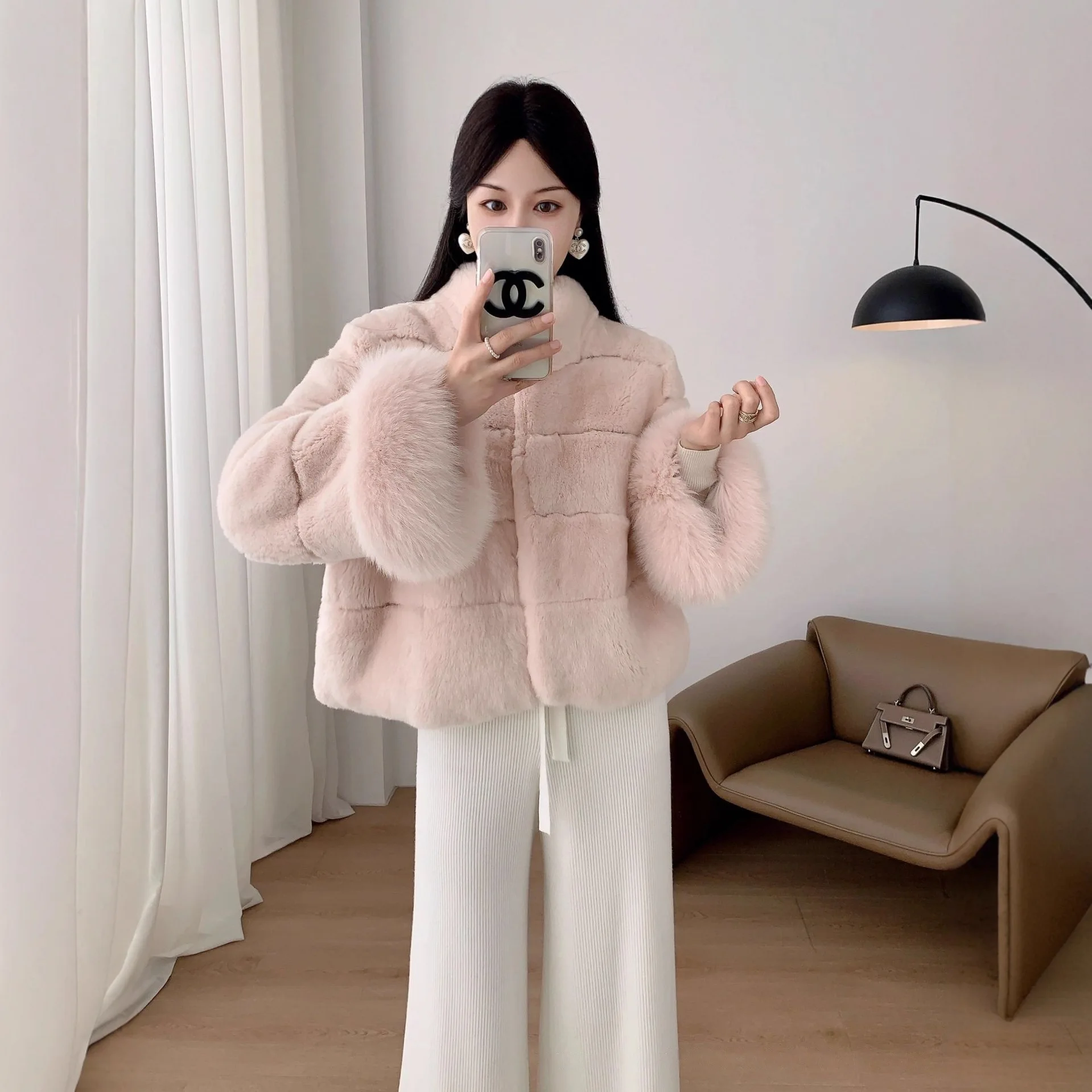 معاطف نسائية قصيرة من الفرو الصناعي سترات بياقة واقفة معطف سميك دافئ Y2k ملابس الشارع الشهير ملابس خارجية للعمل لخريف وشتاء 2025