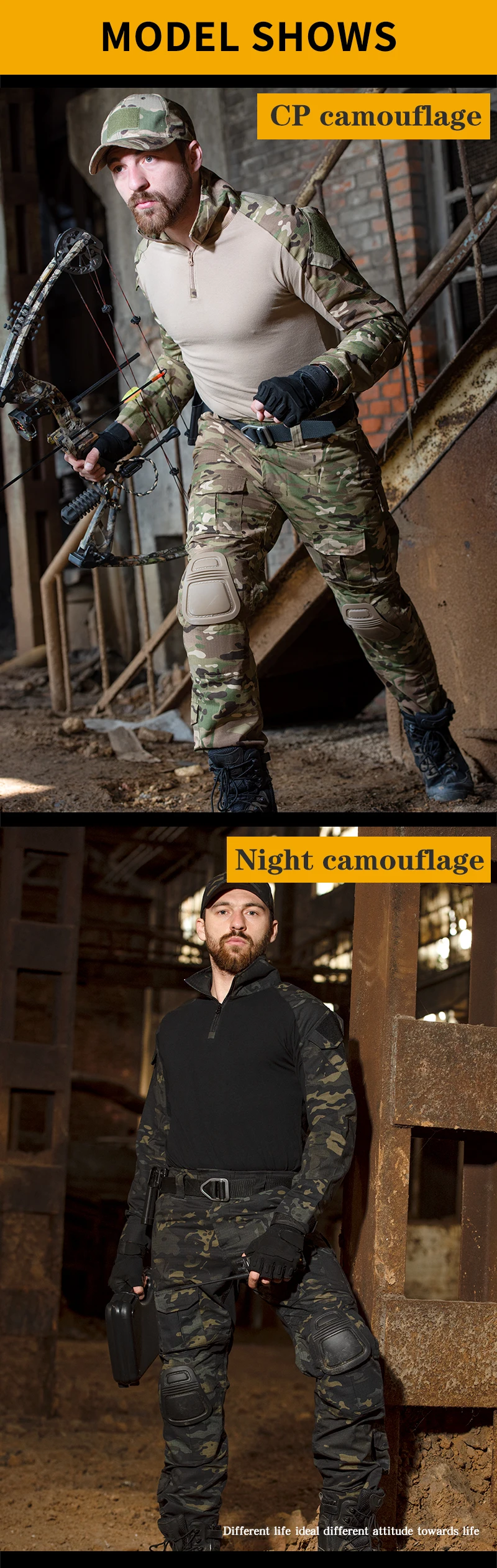 Taktische Uniform Militär Outdoor Camouflage Anzug Kampf Shirts Hosen Männer Angeln Training Airsoft Paintball Jagd Kleidung Sets – Detail 17
