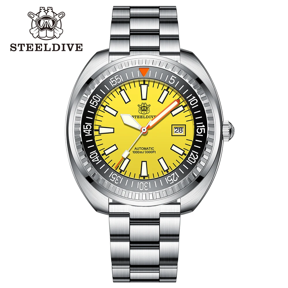 

SD1983 Cool Design STEELDIVE Brand 1000M Waterproof 49MM Big Size NH35 Automatic Ceramic Bezel M4 Tank Dive Watches for Men