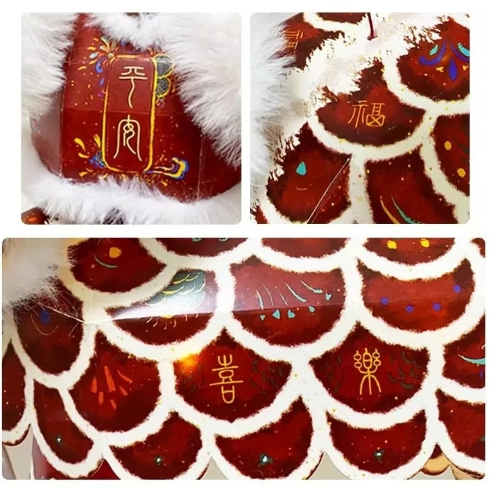 Lion Dance Mid-Autumn Festival Lantern PVC Ancient Style Chinese Style Lantern Blessing with Tassel Luminous Lantern Craft