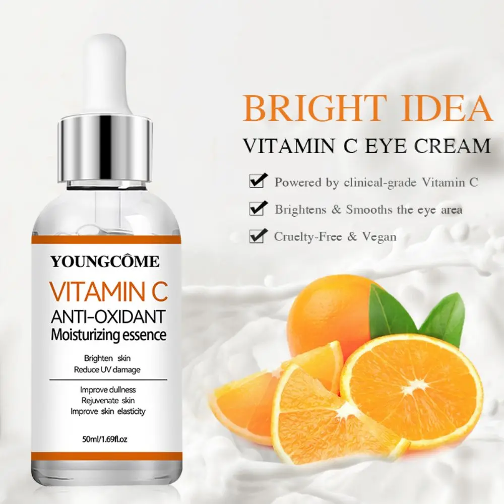 YOUNGCOME-a essência facial da vitamina C, contem o ácido hialurónico, removedor do ponto escuro, reparo hidratando, essência antienvelhecimento