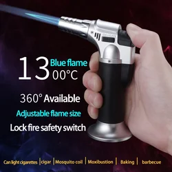 2024 New Butane Torch Kitchen Lighter Refillable Windproof Jet Flame for BBQ Cigar Candle Camping Gas Lighter Men's Tools