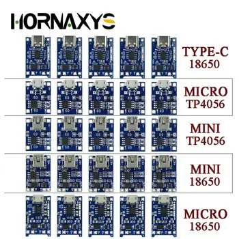 100 Stück Mini/Micro/Typ-C USB 5V 1a 18650 tp4056 Lithium-Batterie lade modul Lade karte mit Schutz Doppel funktionen