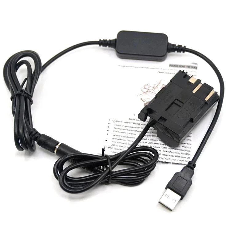 USB 전원 케이블 어댑터 및 DR-E2 DR-400 DC 커플러 BP-511 더미 배터리, 캐논 EOS 5D 10D 20D 20Da 30D 40D 50D D30 D60 300D 용, 5V