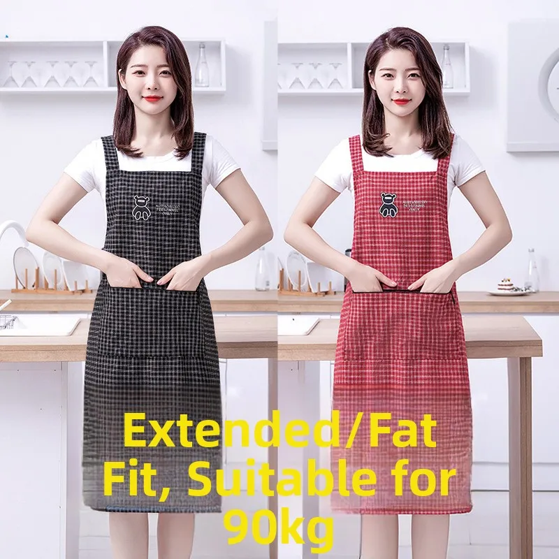 Extended plus Size Sleeveless Apron Unisex Kitchen Workwear Modern Simple Cotton Garment Resistant to Dirt And Stain for Adults