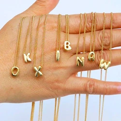 Mini Bubble Balloon Initial Letter Pendant Necklace Personalized Gold Plated Chunky Alphabet Necklace Charm Jewelry 2024 New