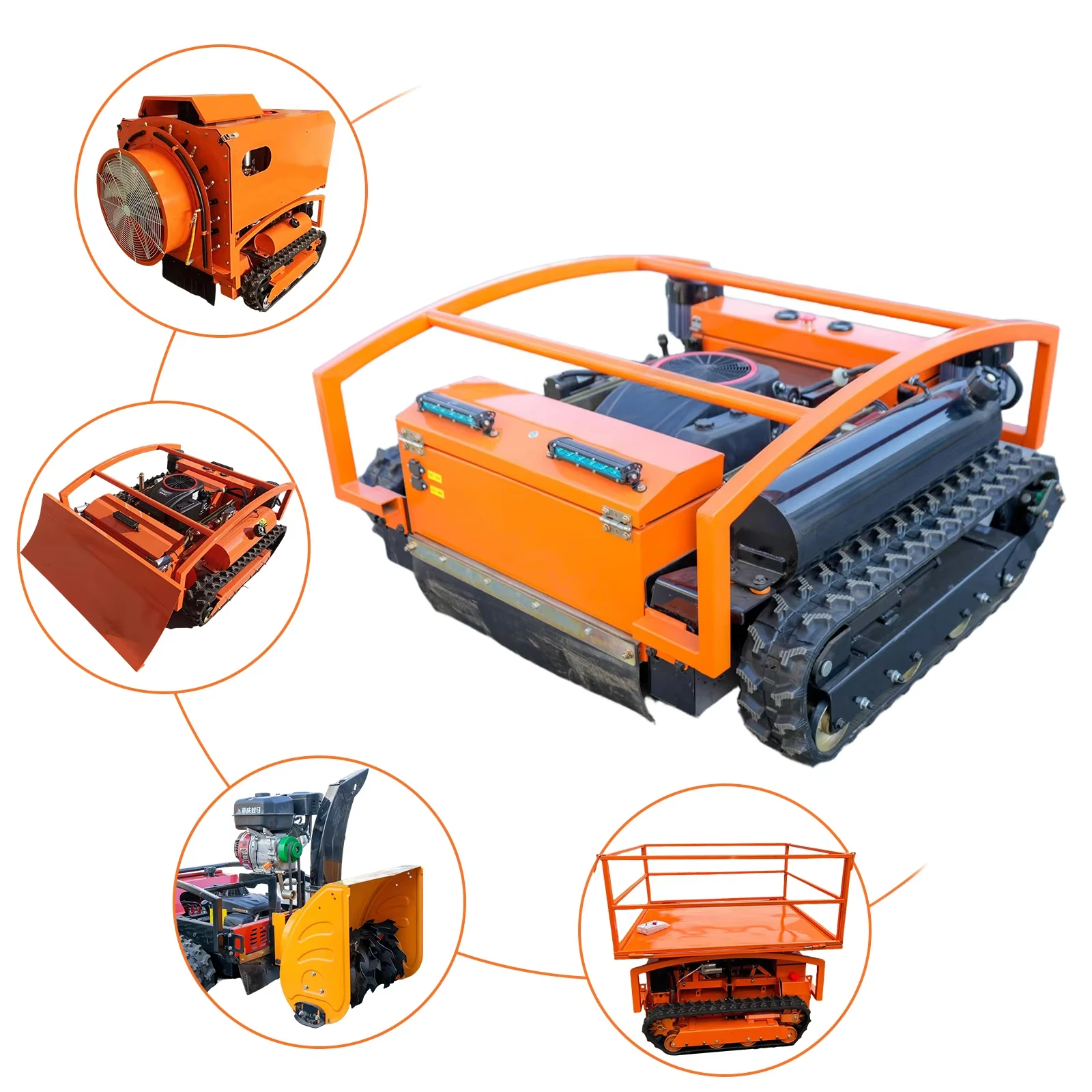 Industrial Grade Remote Control Lawn Mower 800mm Cutting Width Electric Power Grass Blade for Garden Landscaping