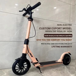 Two Wheeled Adult Scooter Foldable Portable Kick Scooter 15Cm Aluminum Pedal Thicken Sliding Foot Scooters Can Adjustable Gears