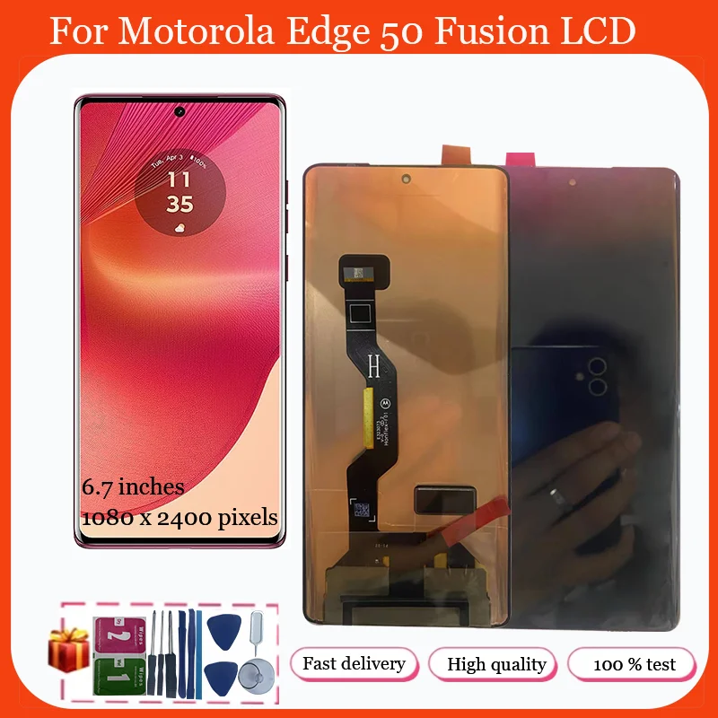 6\'\'7Original For Motorola Moto edge 50 Fusion LCD Display+Touch Screen Digitizer Assembly For Moto edge 50 Fusion LCD Replacment