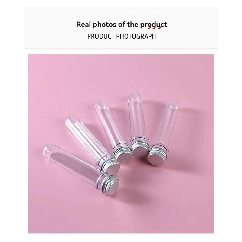 

FYBL-20Pcs 40Ml Clear Test Tubes With Caps Plastic Storage Tubes For Gumball Plants Spices Candy Scientific Experiments