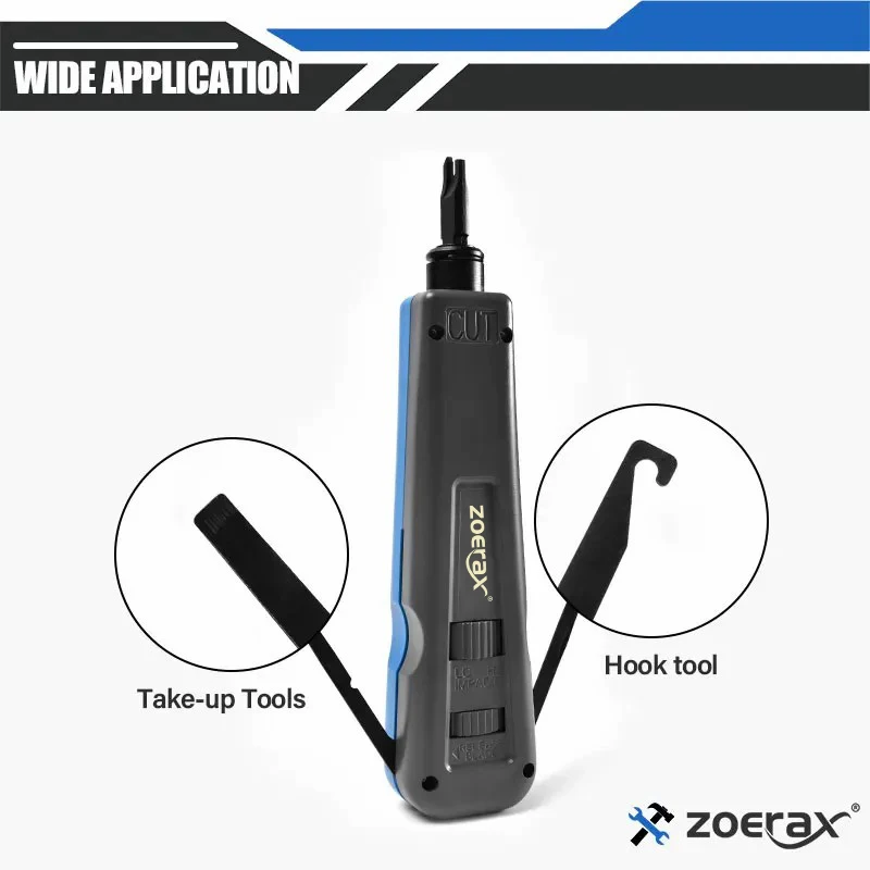 Инструмент ZoeRax Punch Down Многофункциональный инструмент для сетевого кабеля с лезвием типа 110 и 88, ударный инструмент Keystone Jack с местом для хранения лезвий