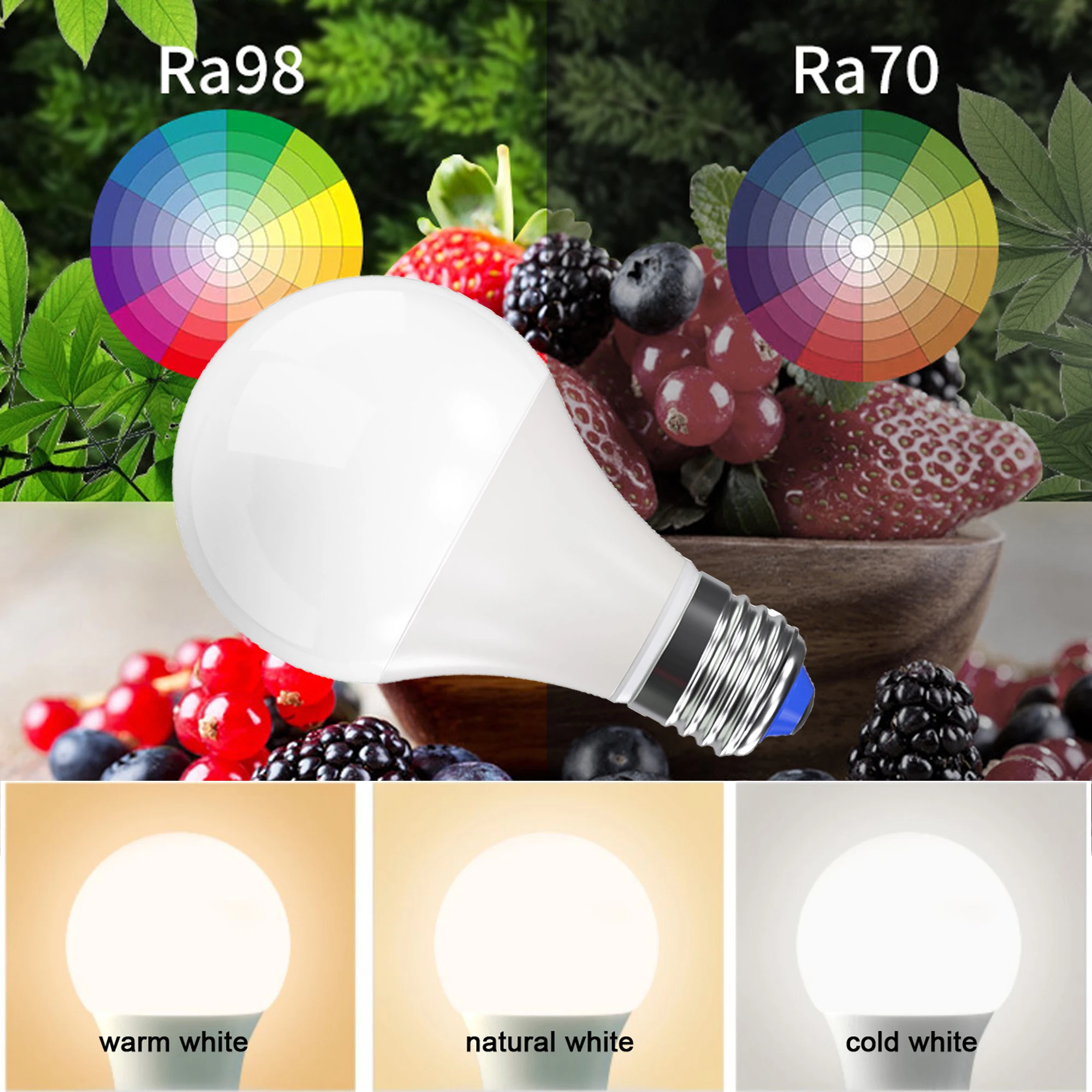 

High CRI RA 95-98 LED Children lamp Light E27/E14 Base Type White 3000K/4000K/5000K 500 - 600lm 6W Flat Head Lamp Bulb