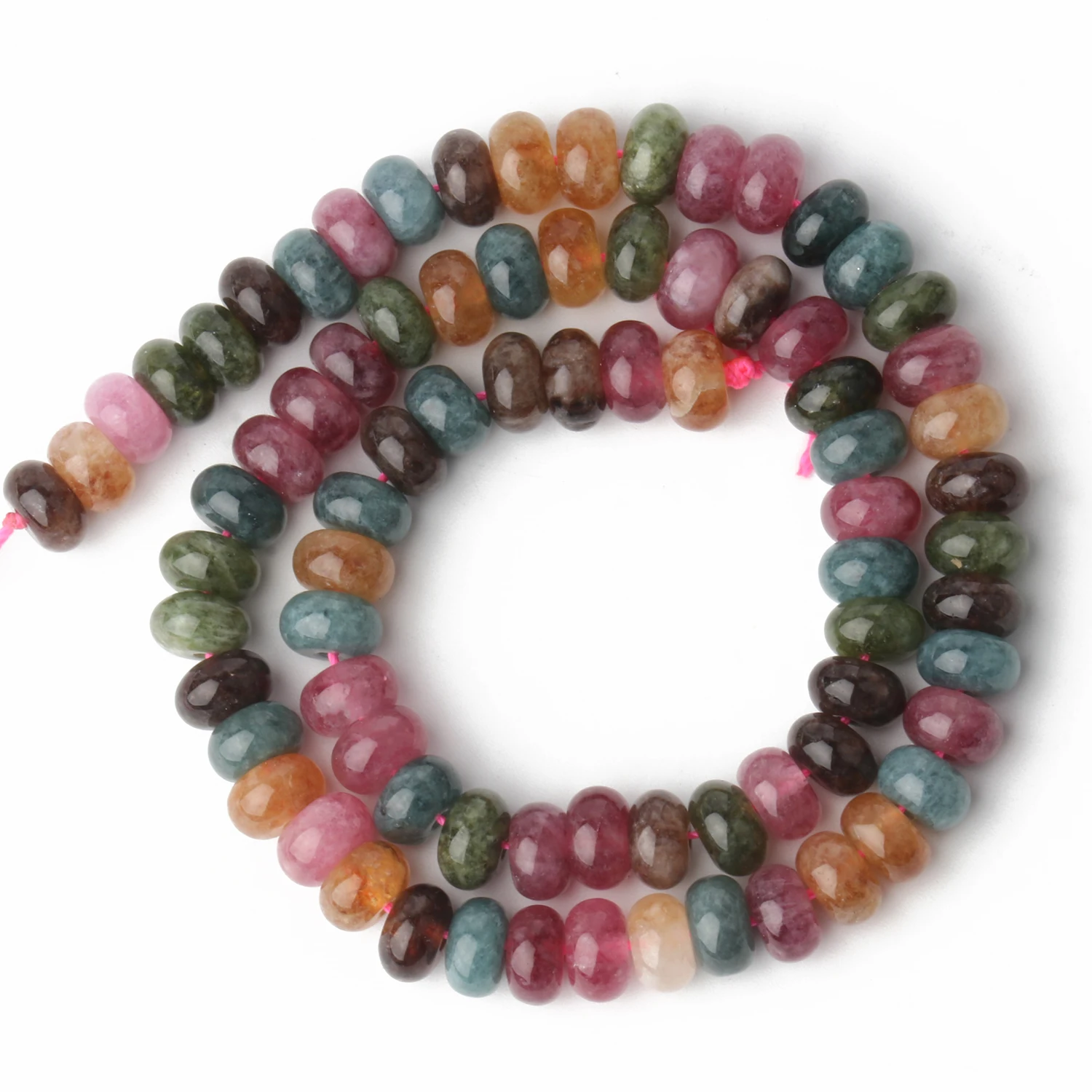 Natursteine Rondelle Spacer Perlen 5x8mm Gelb Grün Jade Flache Runde Perlen für Armbänder Perlen Schmuckherstellung Zubehör
