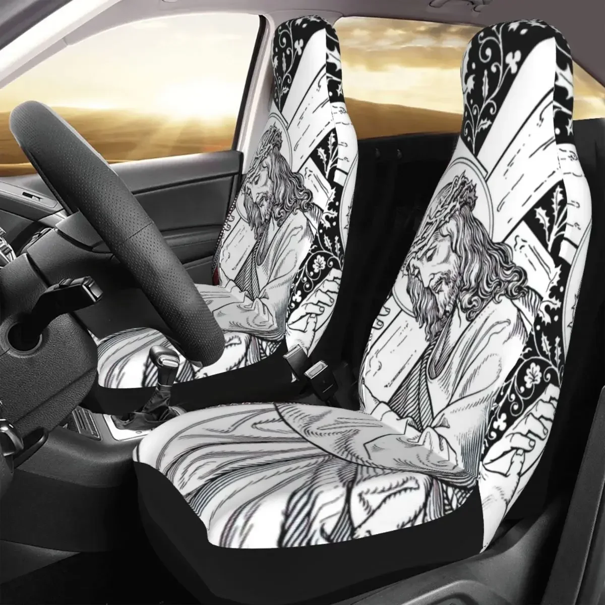 

Основание asiento coche con 본jos Кристианс, conjunto cojines con accesorios protectors lanteros universales con impresió