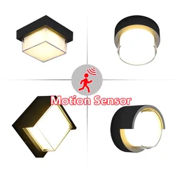 Led wand leuchte 6w 12w moderne bewegungs sensor innen/außen wand leuchte AC85-265V wasserdicht ip66 für garten straße dekoration