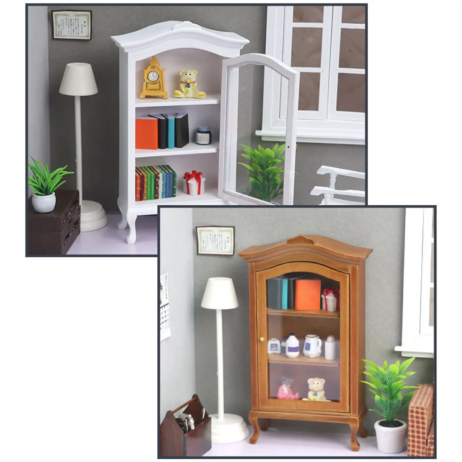 

1/12 Dollhouse Display Cabinet Model Toy Dollhouse Furniture Accessories
