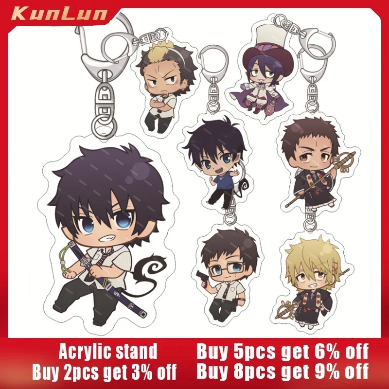 

Ao No Exorcist Japanese Anime Peripherals Full Acrylic Keychian Collectible Backpack Key Rings Best Birthday Gift for Boyfriend