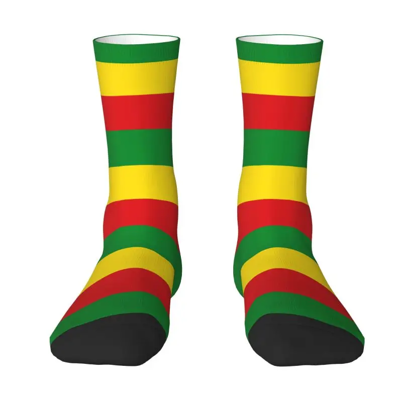 

Rasta Lion Jamaica Flag Dress Socks Men's Women's Warm Fashion Jamaican Reggae Crew Socks