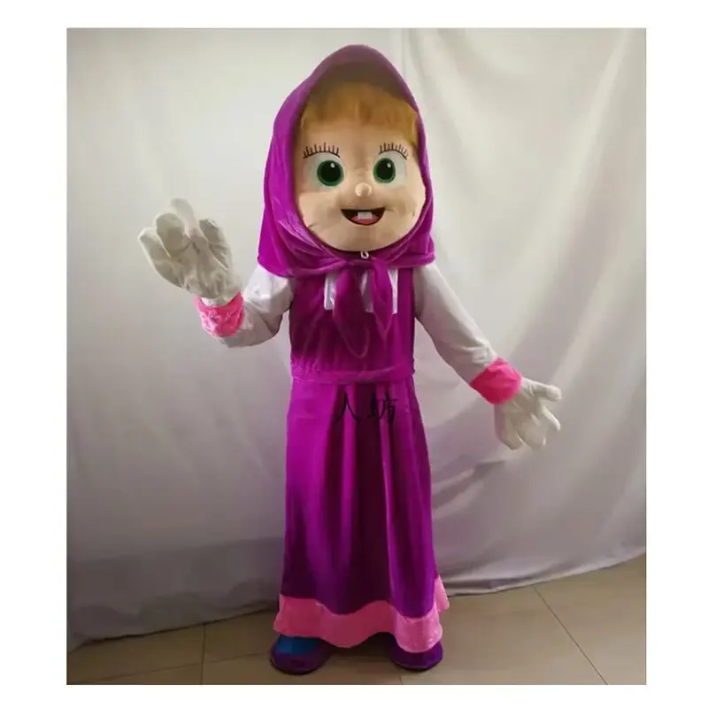 Gran oferta, disfraz de mascota Martha y oso, disfraz de Masha Girl, disfraz de personaje adulto de dibujos animados, disfraces de Cosplay, trajes de actuación de fiesta