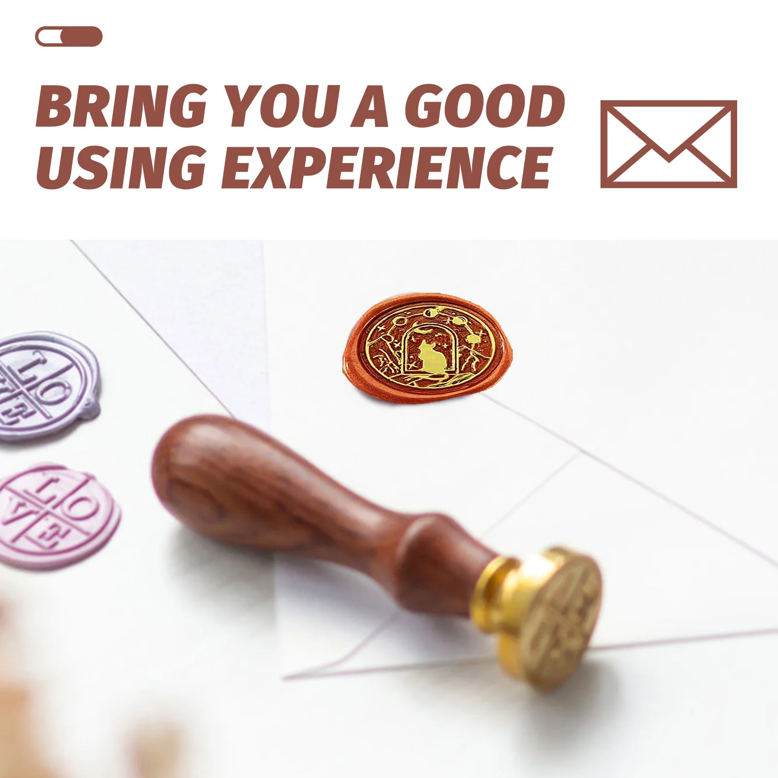 

1Set Wax Seal Stamp Kit Lacquer Seal Removable Head for Invitations Craft Gifts Scrapbook Decoration DIY Design