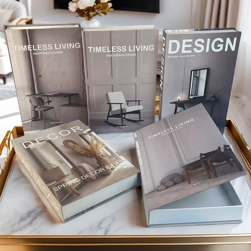 Open Paris Luxury Fake Book Storage Box Abstract Decorative Books Home Decor Coffee Table Bedroom Ornaments Interior Decoration