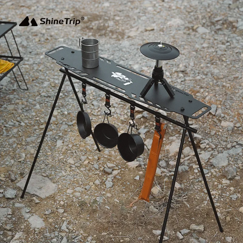 

Mountain Fun Outdoor Portable Folding Camping Shelf Tactical Storage Table Board Camping Tripod Ultralight Aluminium Board